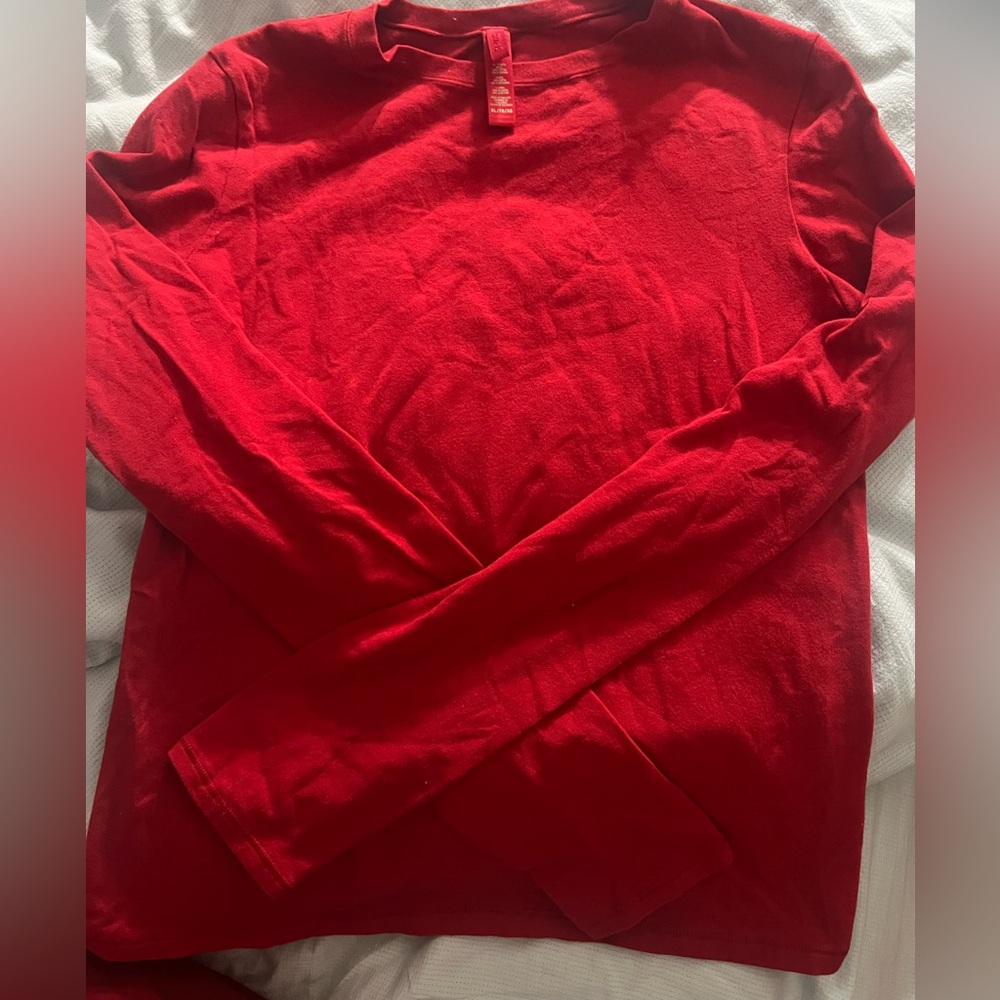 NWOT Skims Long Sleeve Tee Shirt Limited Edition Red XL